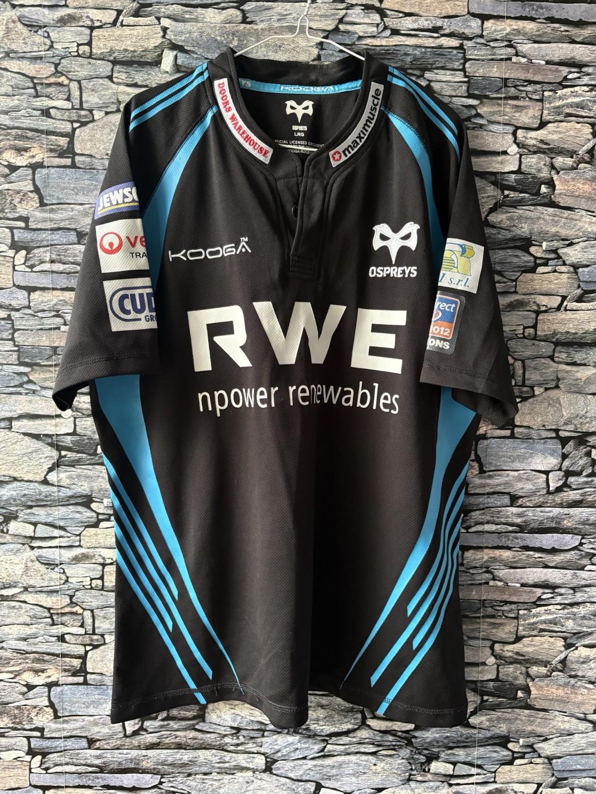 Ospreys Rugby Champions 2011-2012 Kooga Commemorative Home Shirt / L Large VGC Ospreys Rugby Champions 2011-2012 Kooga Commemorative Home Shirt / L Large VGC