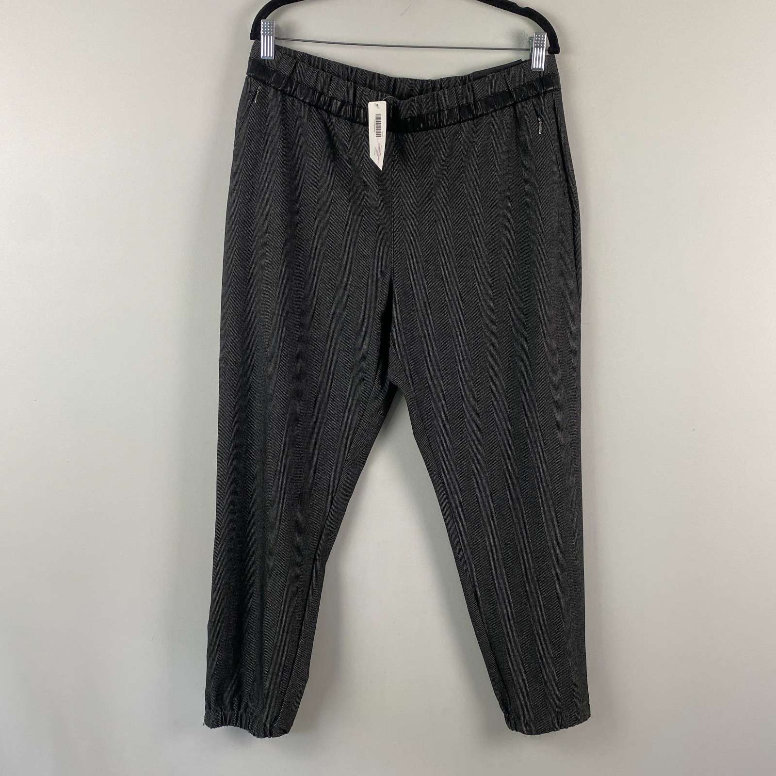 Chicos Black Label Menswear Jogger Womens 2 US Large Gray Ankle Tapered