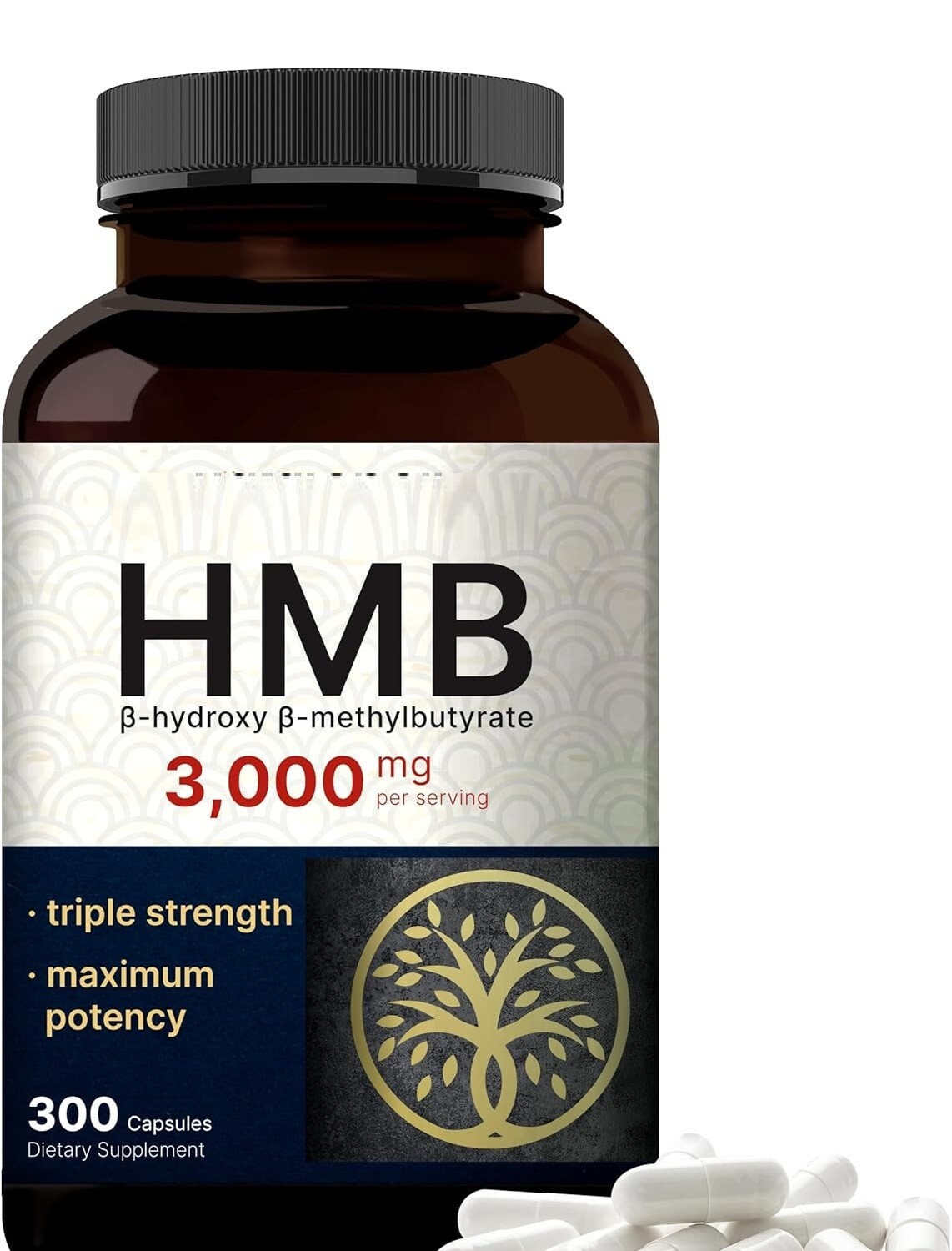 Triple Strength HMB 3000mg Per Serv, 240 Caps Non GMO/Gluten Free Calcium 420mg