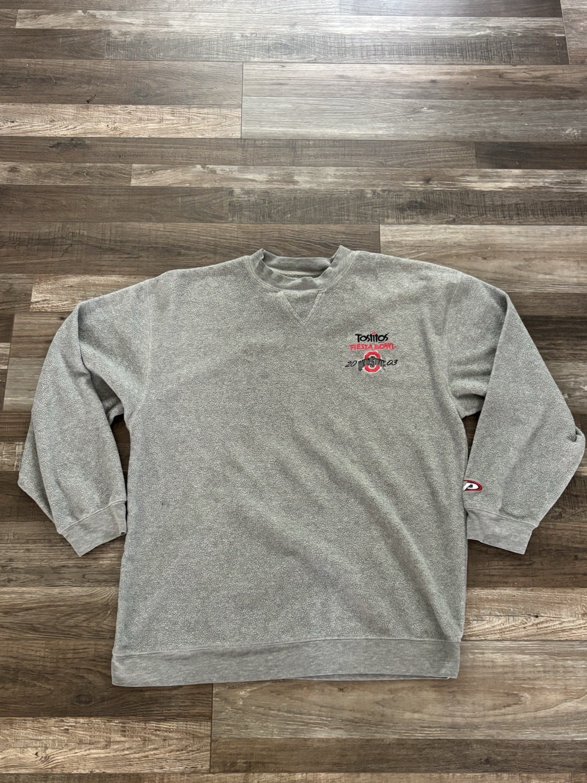 Vintage Pro Player Ohio State Buckeyes 2003 Fiesta Bowl Gray Fleece Sweater Sz L