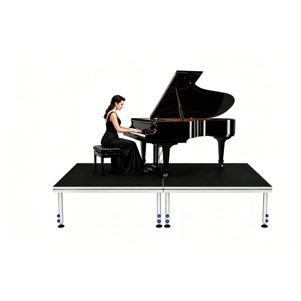 2Pcs 4x8ft Modular Stage Platform w/ Folding Legs 24-41