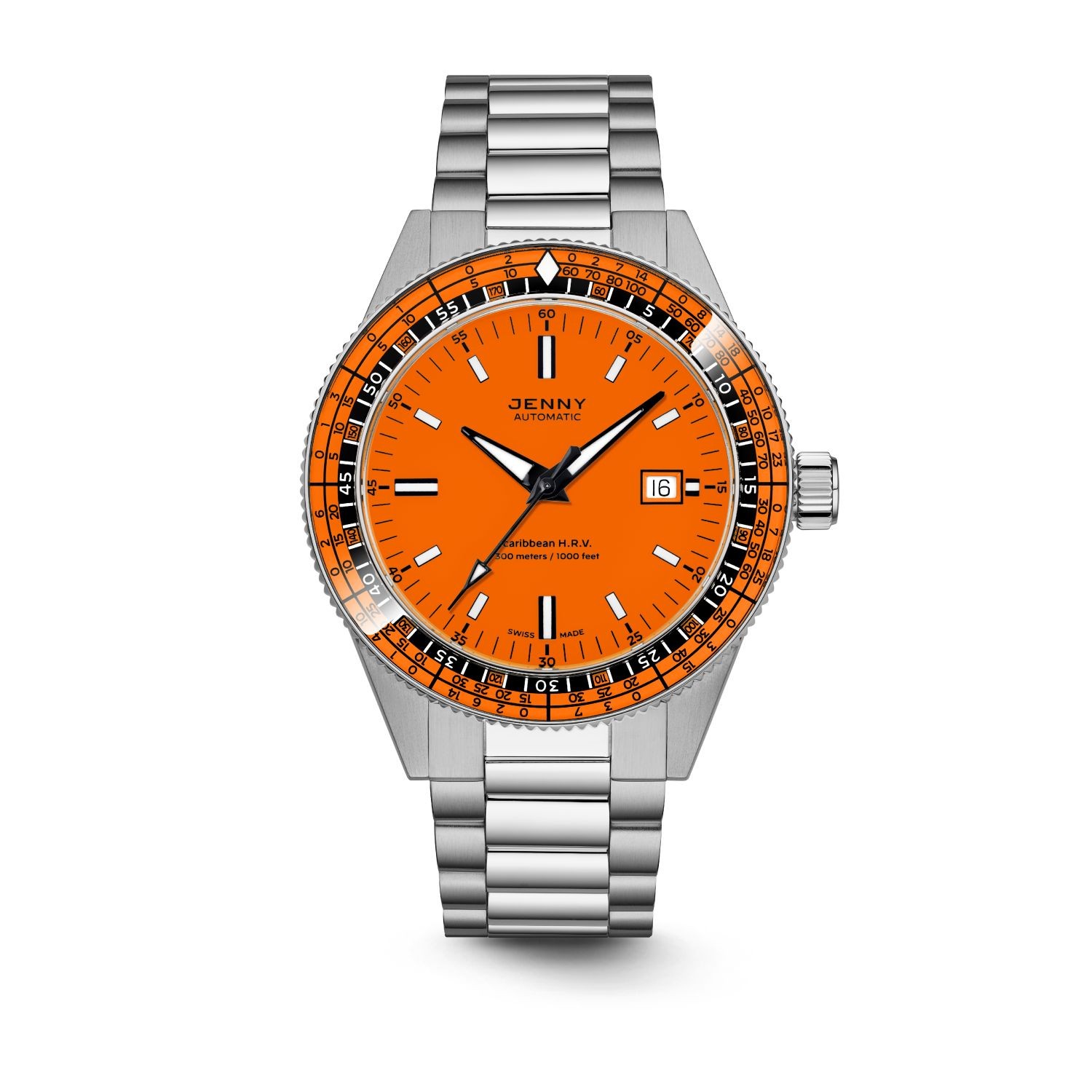 Jenny JE122001001 Men\'s Caribbean H.R.V. Orange Swiss Automatic Watch Jenny JE122001001 Men\'s Caribbean H.R.V. Orange Swiss Automatic Watch