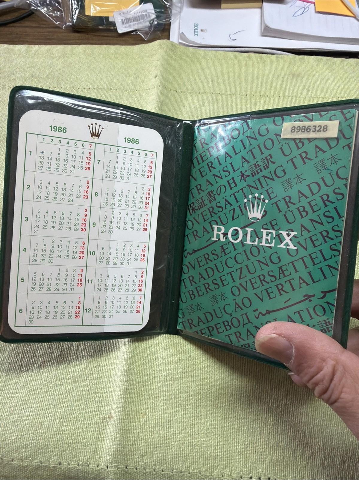 Vintage Rolex wallet /paper holder; translation Book (1986) &1986 calendar Set❗️