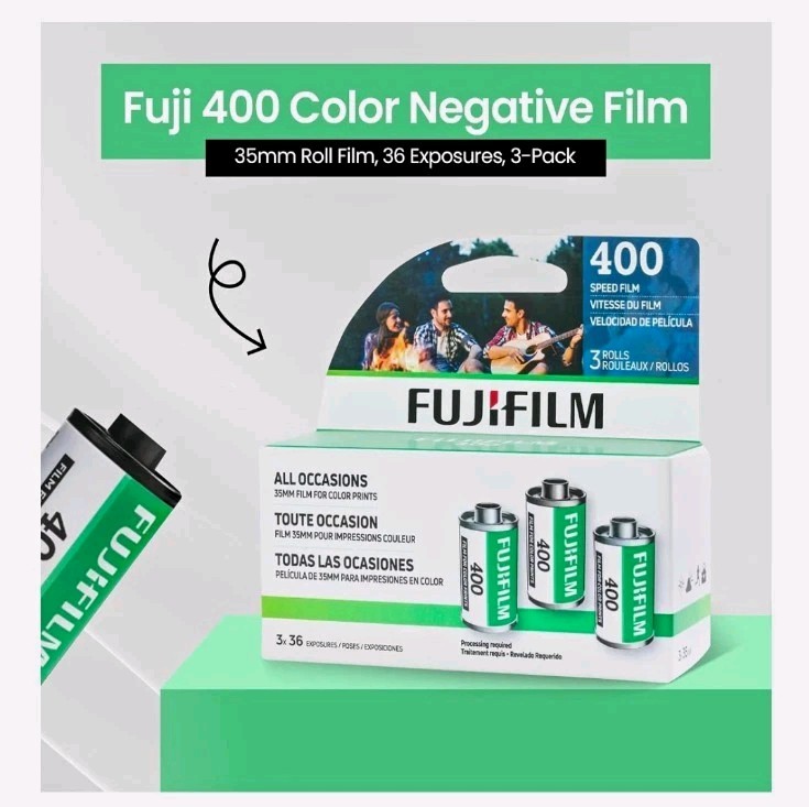 Fujifilm 400 Color Negative Film 35mm/135 400 ISO 36 Exposures 3-Pack Fujifilm 400 Color Negative Film 35mm/135 400 ISO 36 Exposures 3-Pack