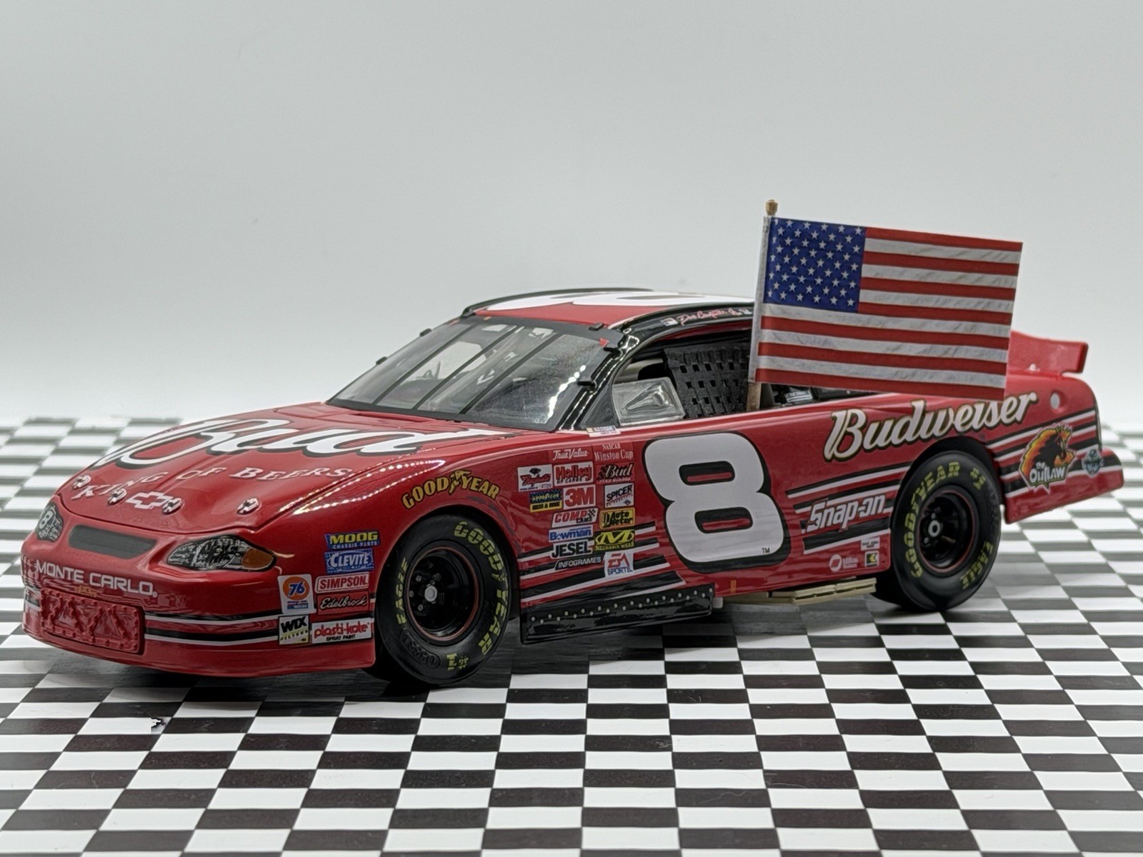 2001 Dale Earnhardt Jr Bud Dover 9/11 Win Flag Diorama Display NO CAR INCLUDED