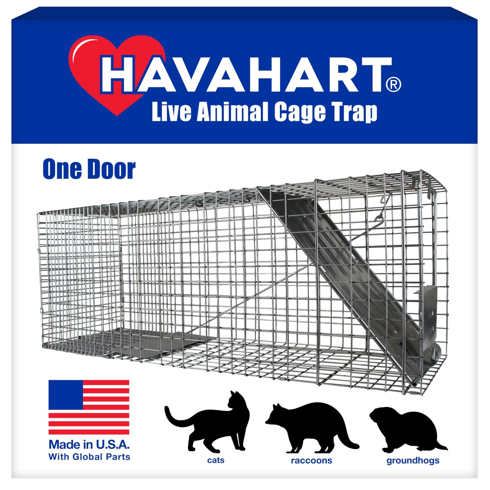Large 1-Door Live Animal Trap for Raccoons, Cats, Bobcats, 1, Silver Large 1-Door Live Animal Trap for Raccoons, Cats, Bobcats, 1, Silver