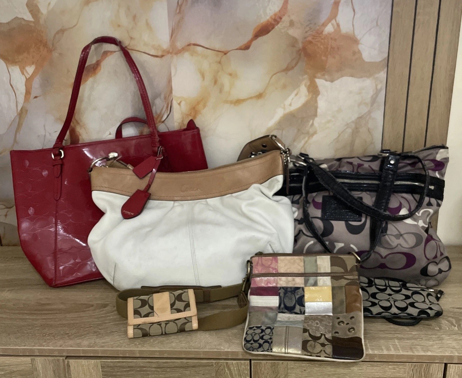 Y2K Coach Bag Shoulder Crossbody Lot Of 6 Brown Cream Silver Gold Good Condition Y2K Coach Bag Shoulder Crossbody Lot Of 6 Brown Cream Silver Gold Good Condition