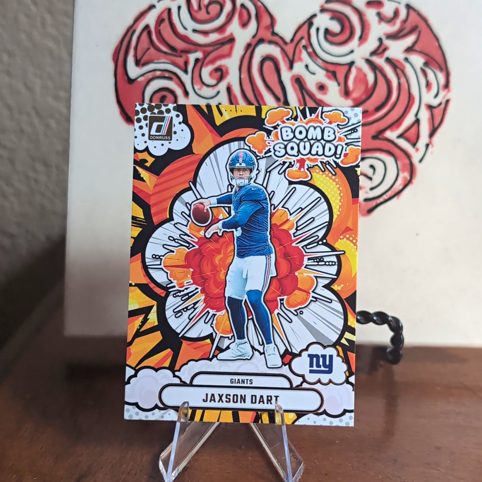 Panini 2025 Donruss Jaxson Dart Bomb Squad Rookie Insert #BS-JDT Giants NFL
