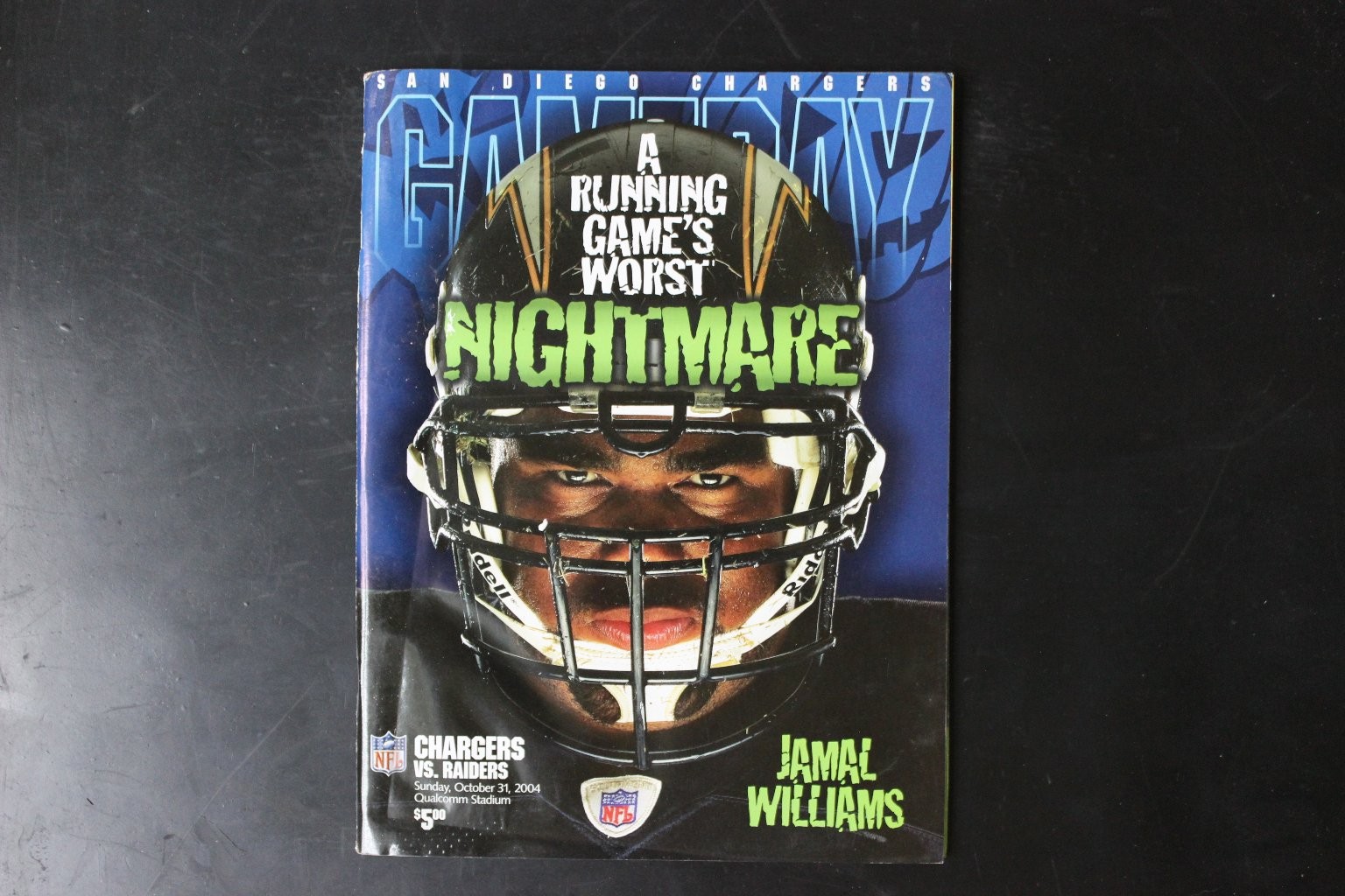San Diego Chargers Gameday October 31 2004 Jamal Williams Magazine NFL Football