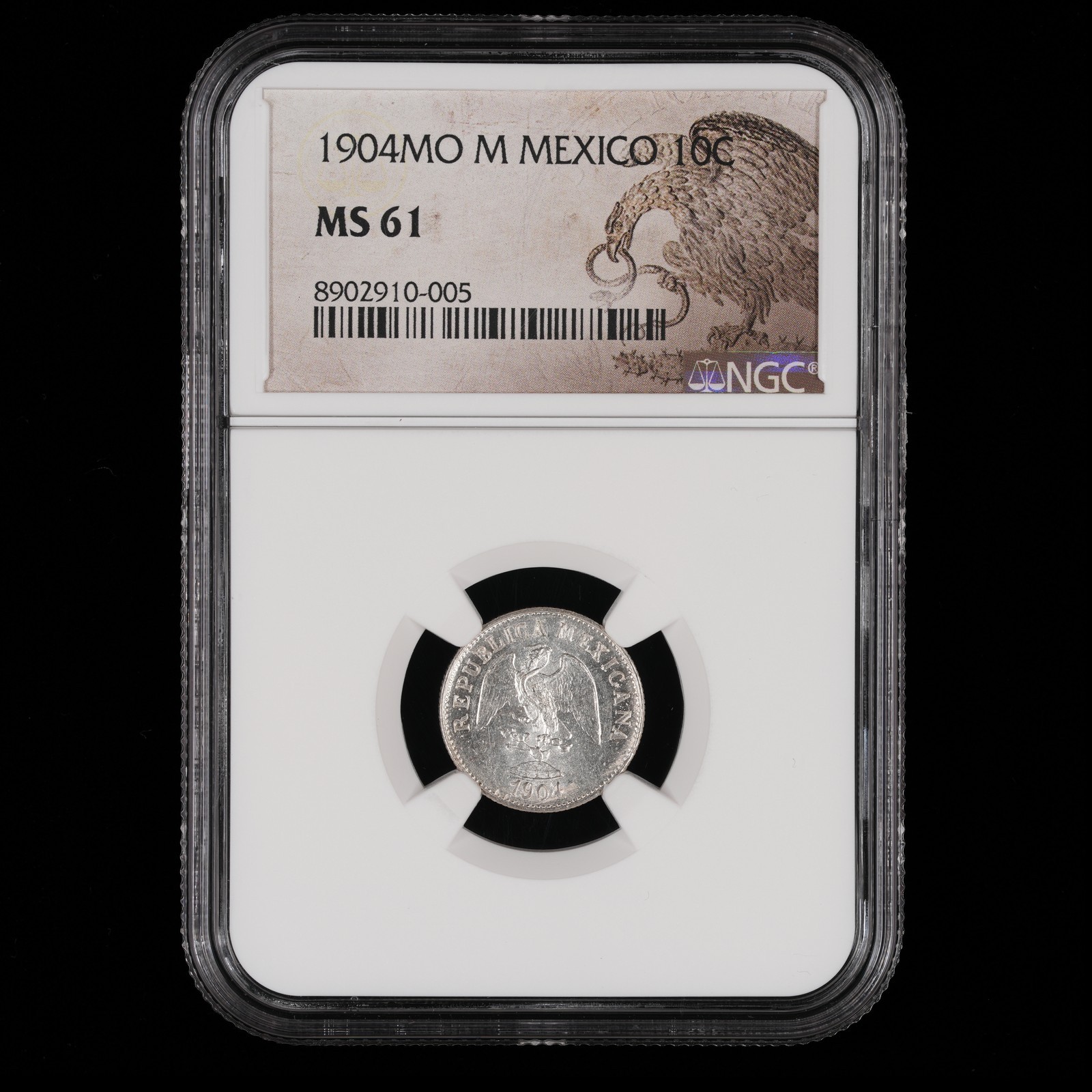 Mexico - 10 Centavos - 1904 Mo M - NGC MS 61 (005)