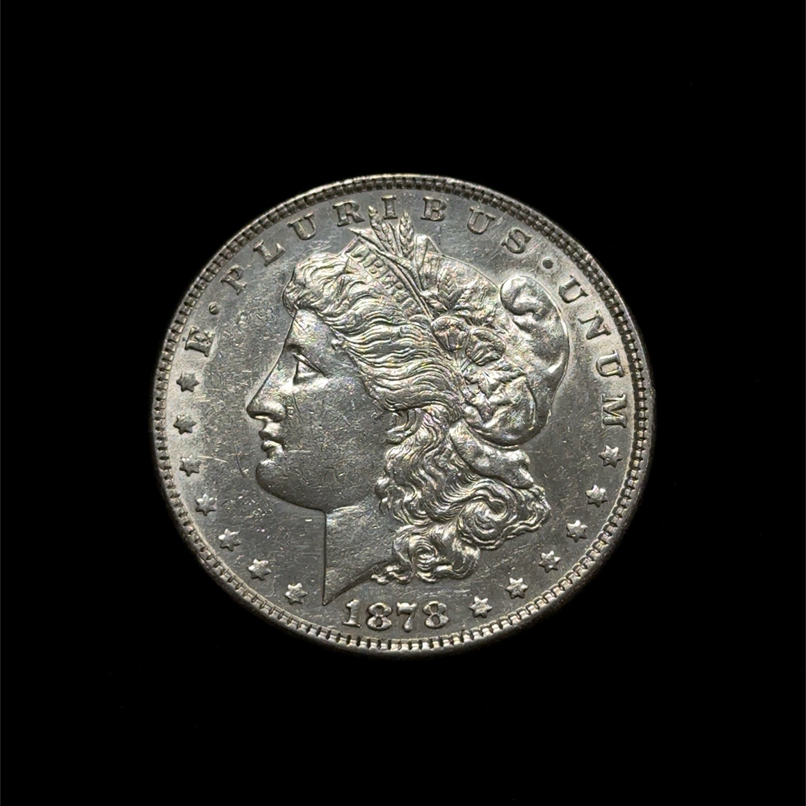 1878-P Morgan Silver Dollar 7 Tail Feathers 7TF 90% Silver Coin - Cleaned 1878-P Morgan Silver Dollar 7 Tail Feathers 7TF 90% Silver Coin - Cleaned