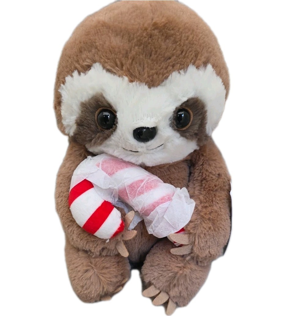 Hallmark Plush Sloth With Candy Cane Brand New W/tag-2024 Edition 