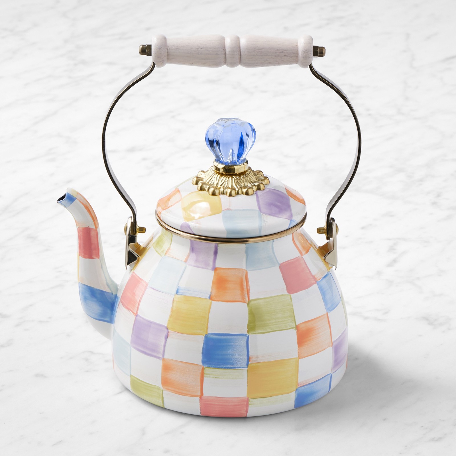 MacKenzie-Childs Confetti Check Tea Kettle, 2-Qt