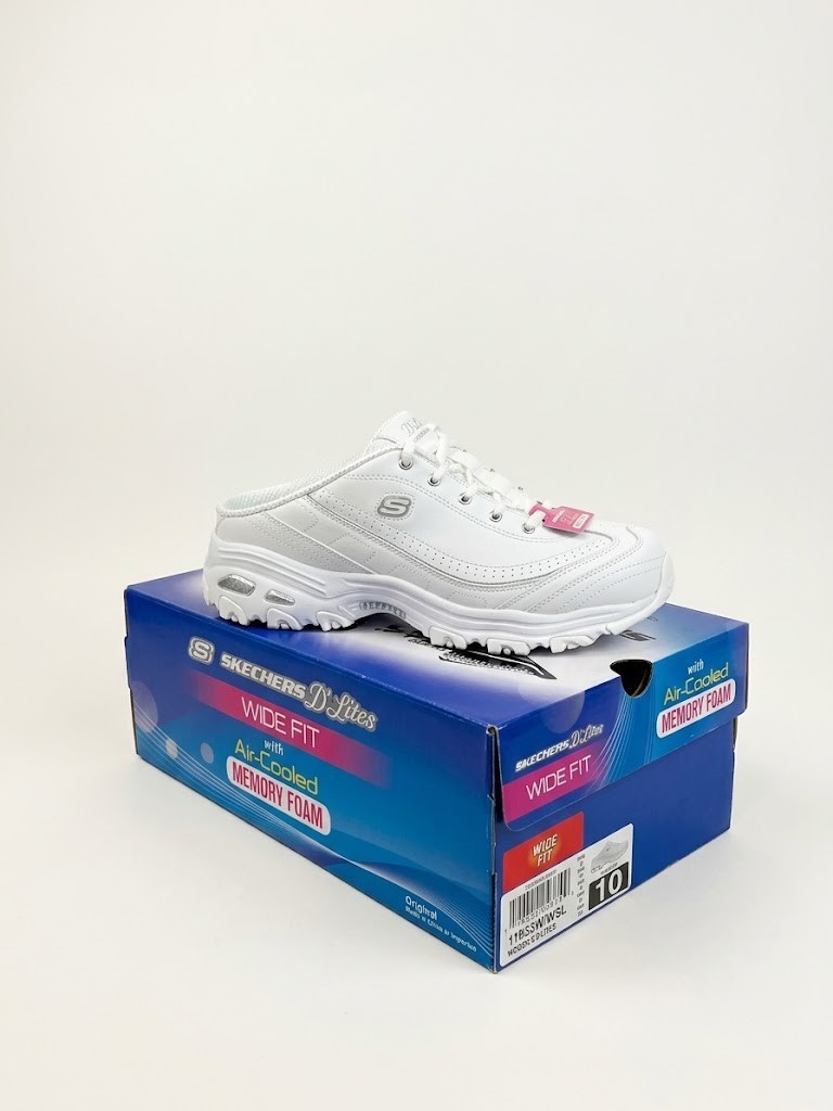 Skechers D\'Lites Air Cooled Memory Foam, 11933W / White Silver, size 10W Skechers D\'Lites Air Cooled Memory Foam, 11933W / White Silver, size 10W