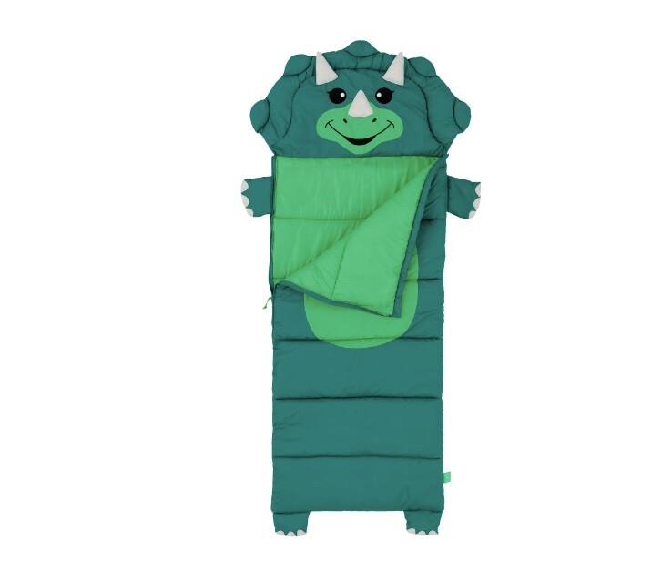 Firefly Outdoor Gear Chip the Dinosaur Kid\'s Sleeping Bag -Green (65 in. x 24)