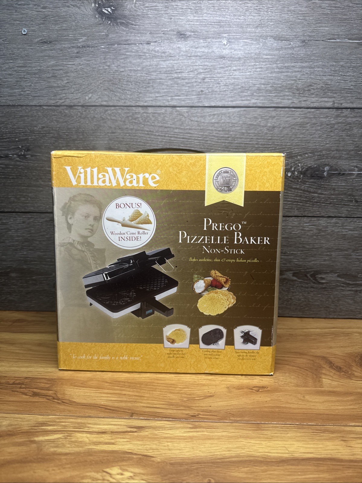 Vintage VillaWare Prego Pizzelle Baker Model 3600-NS Classic Italian~New