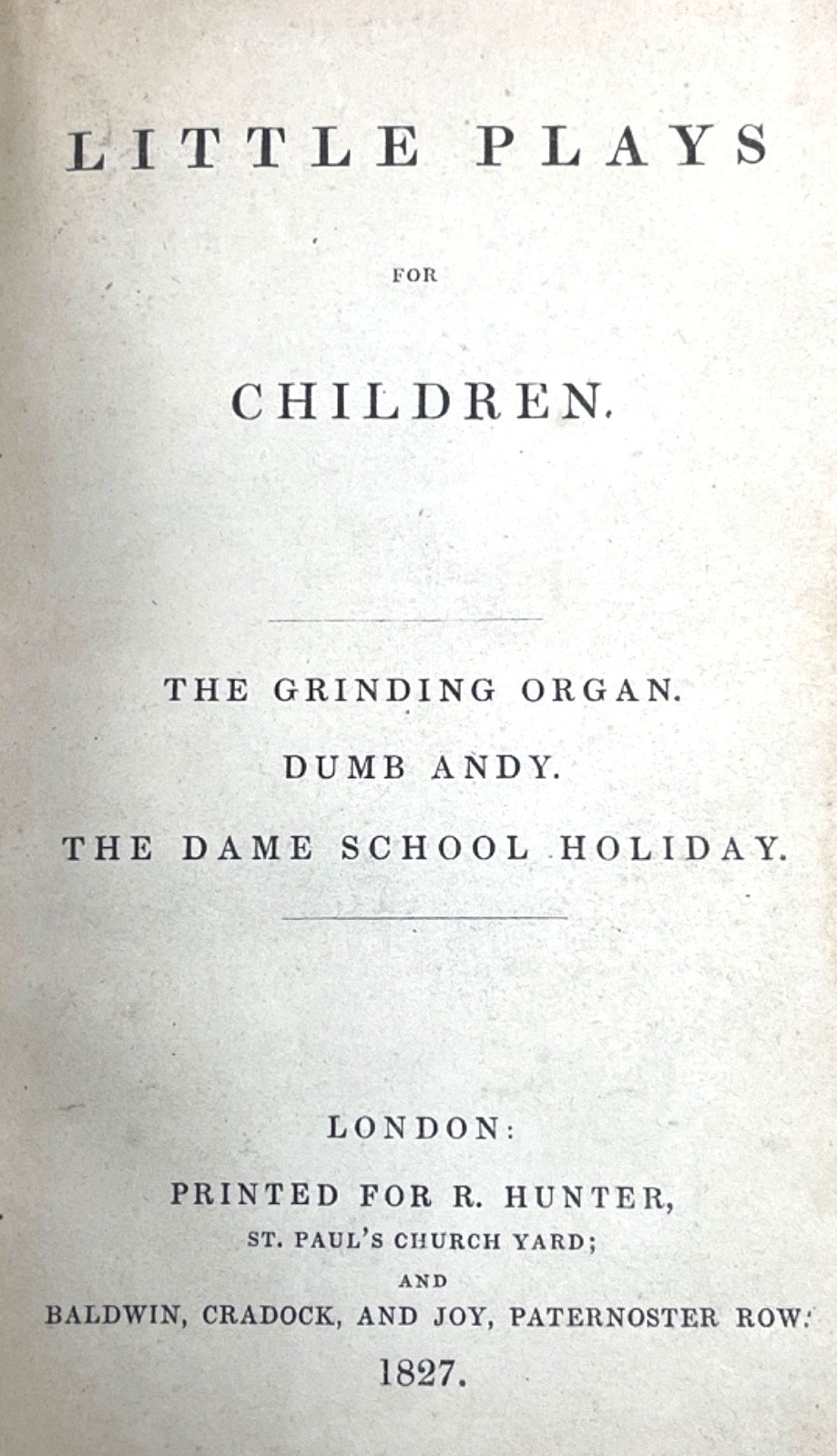 Rare First Edition Book 1827 Maria Edgeworth Little Plays for Children Antique