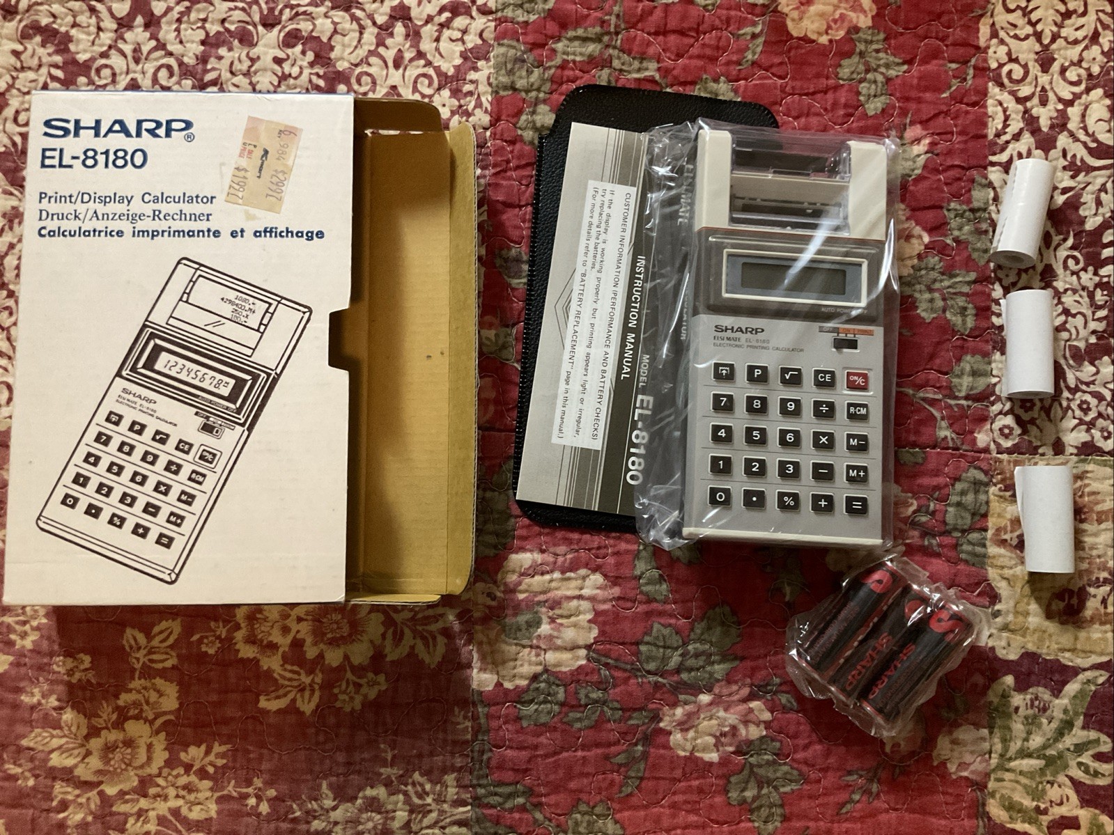 NOS VINTAGE SHARP #EL-8180 PRINT/DISPLAY CALCULATOR W/ ORIG. BOX PAPER NOS VINTAGE SHARP #EL-8180 PRINT/DISPLAY CALCULATOR W/ ORIG. BOX PAPER
