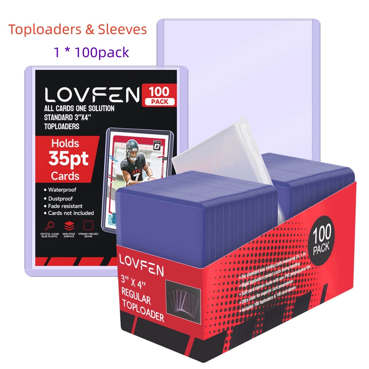 100/200/500/1000/2000ct 3x4 TopLoader & Sleeves For 35pt Pokémon Trading Cards 100/200/500/1000/2000ct 3x4 TopLoader & Sleeves For 35pt Pokémon Trading Cards
