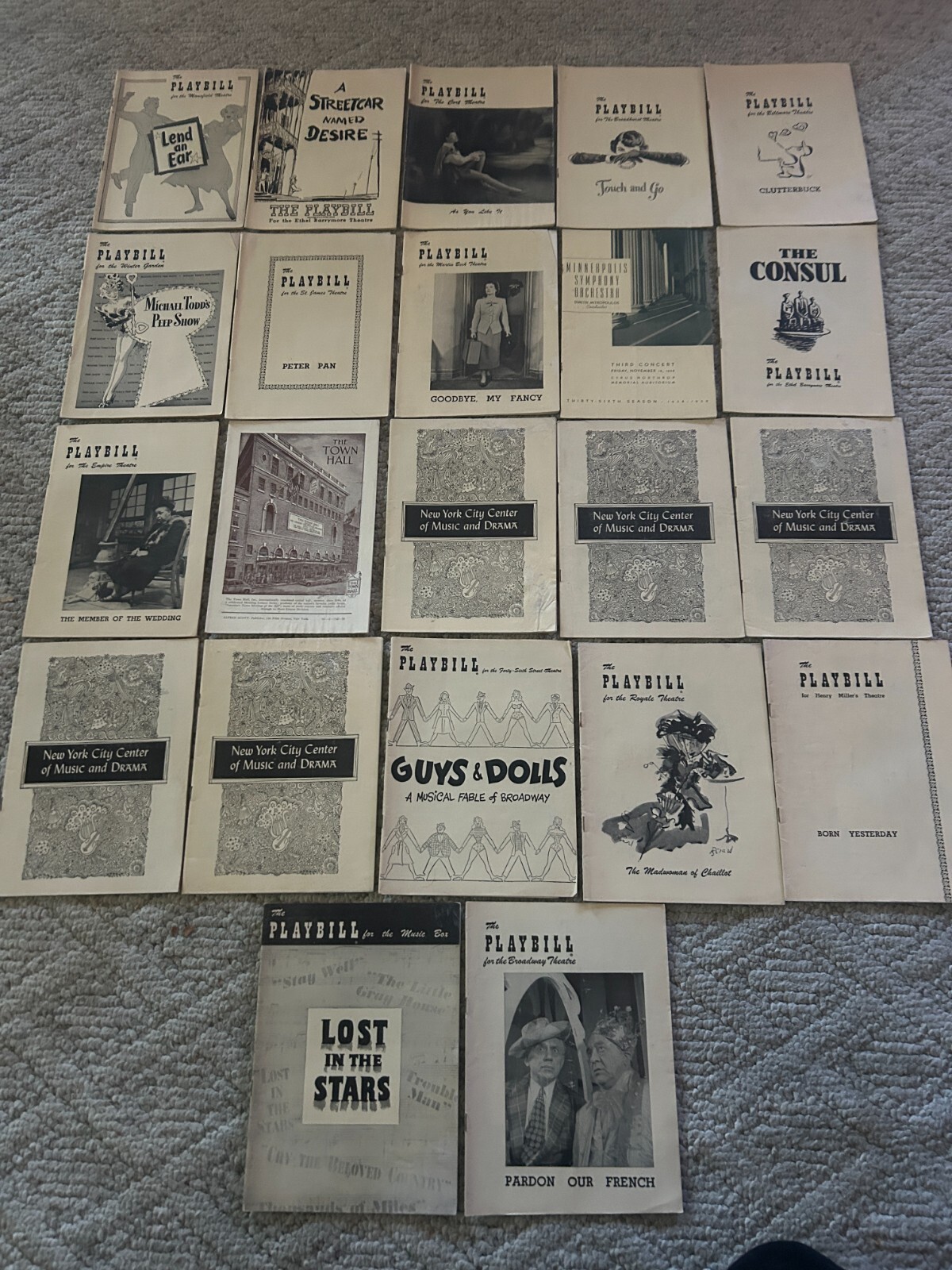 Broadway Theater Playbill Lot Ads 1940s 1950s Minneapolis Symphony 1938 Vtg 20+