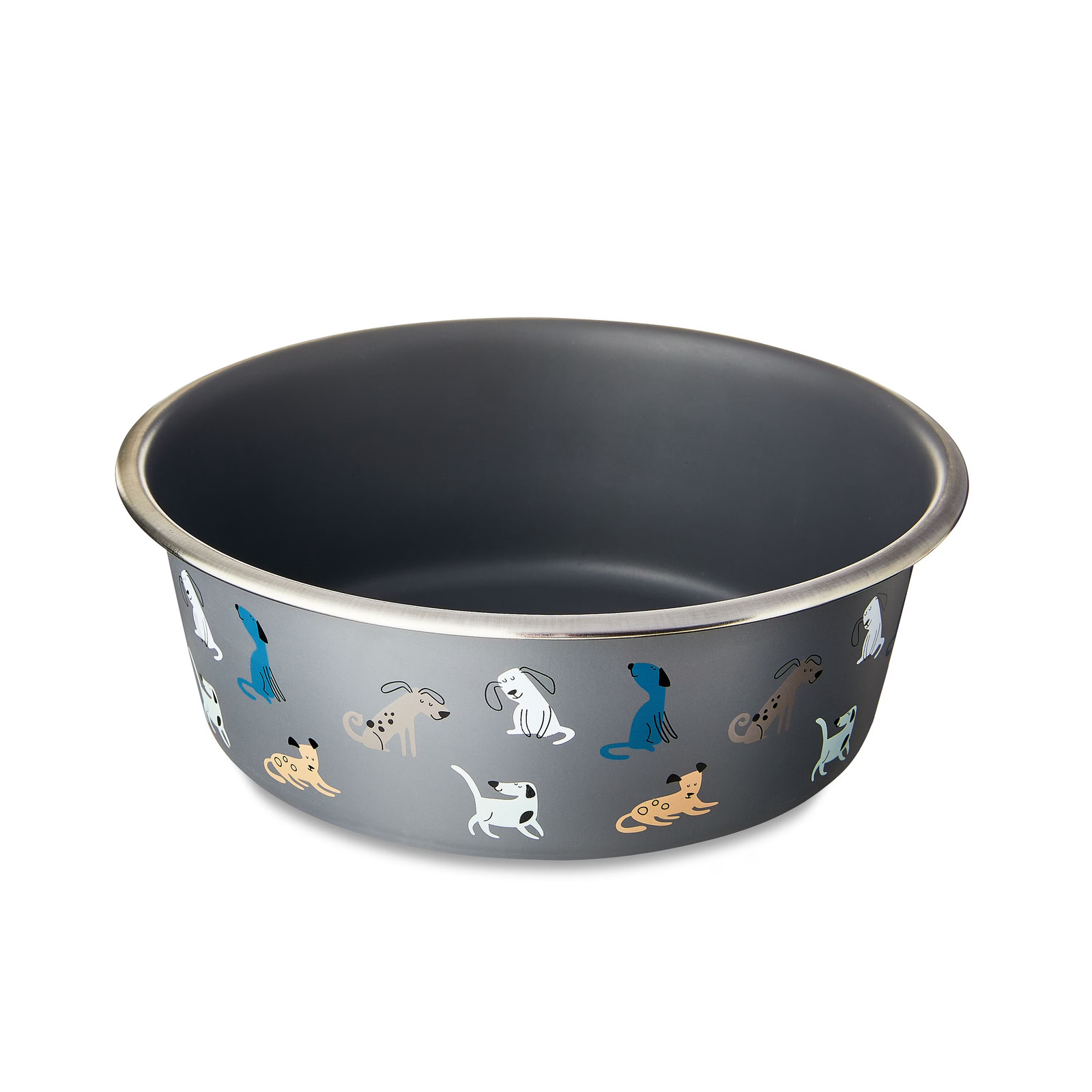 Vibrant Life Large 7.5-Cup Stainless Steel Doggies Pet Bowl, Blue|97406