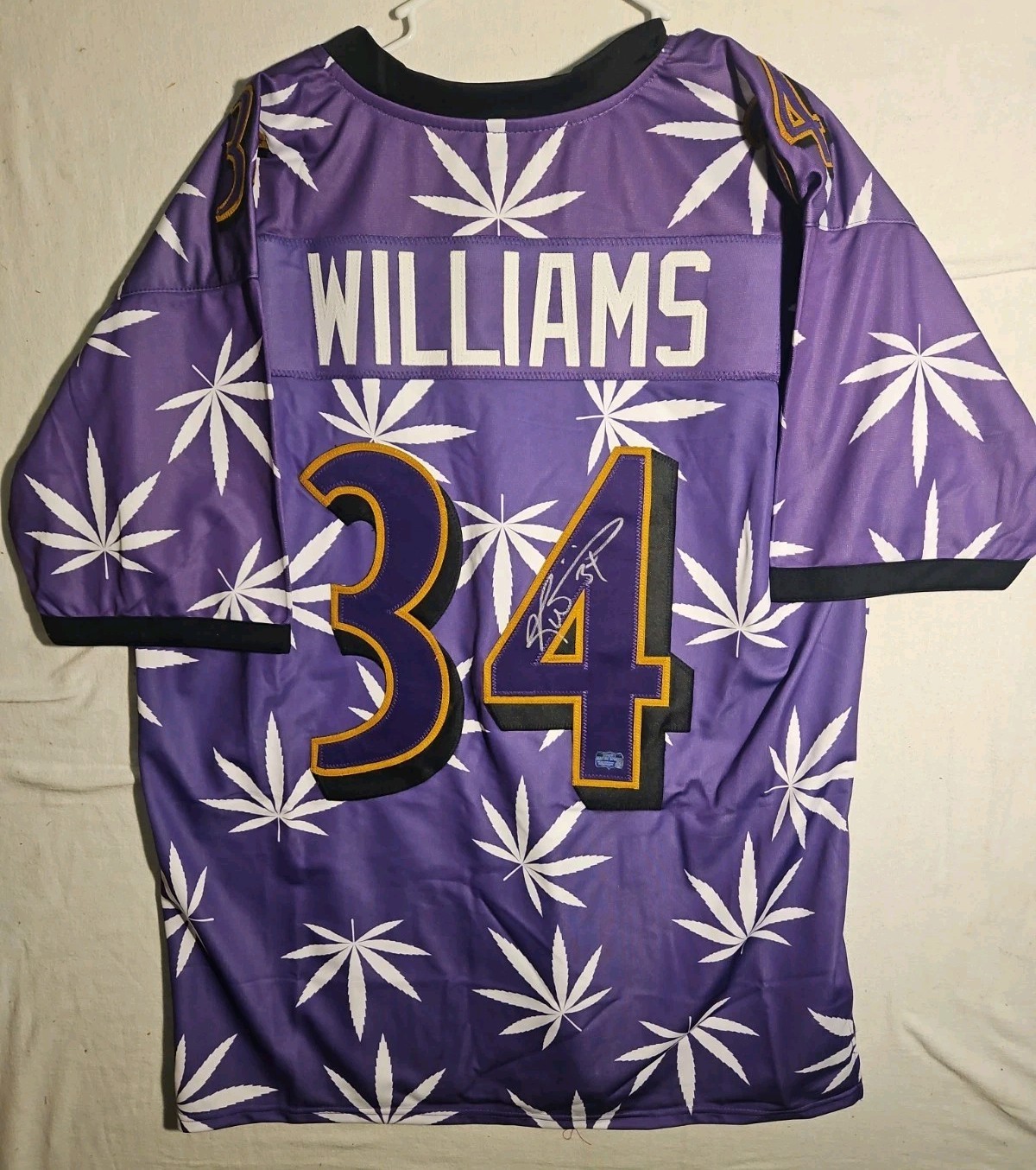 Ricky Williams Signed Custom Marijuana Leaf Jersey Radtke Authorized Purple