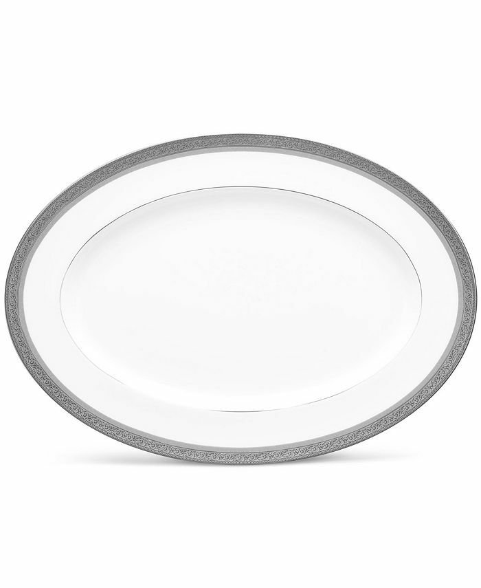 $289 Noritake Summit Platinum 16 Inch Oval Serving Platter NEW