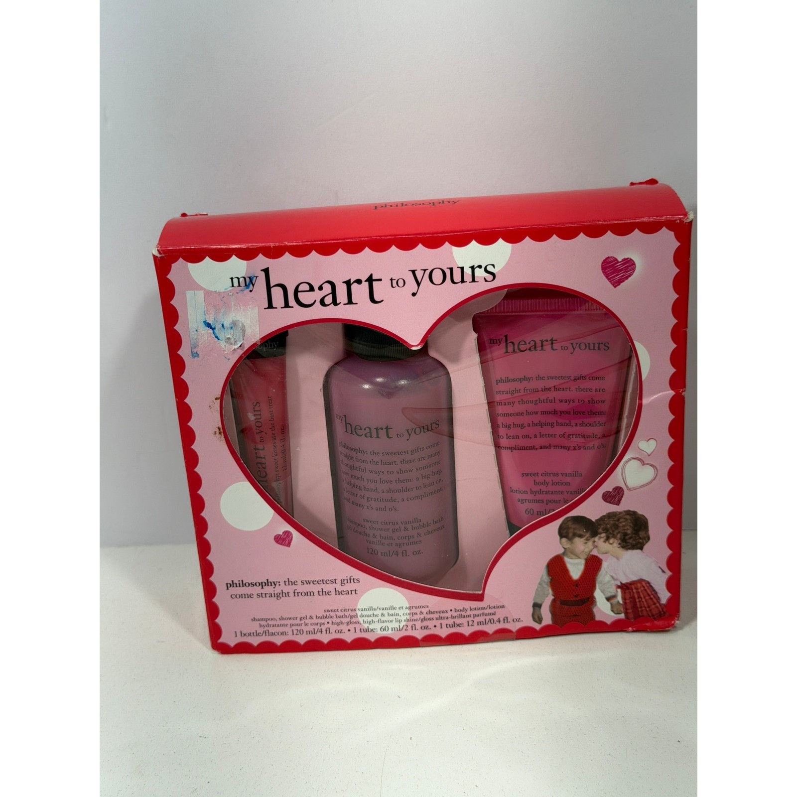 Philosophy My Heart to Yours Sweet Citrus Vanilla shampoo lotion lip gloss 3 set