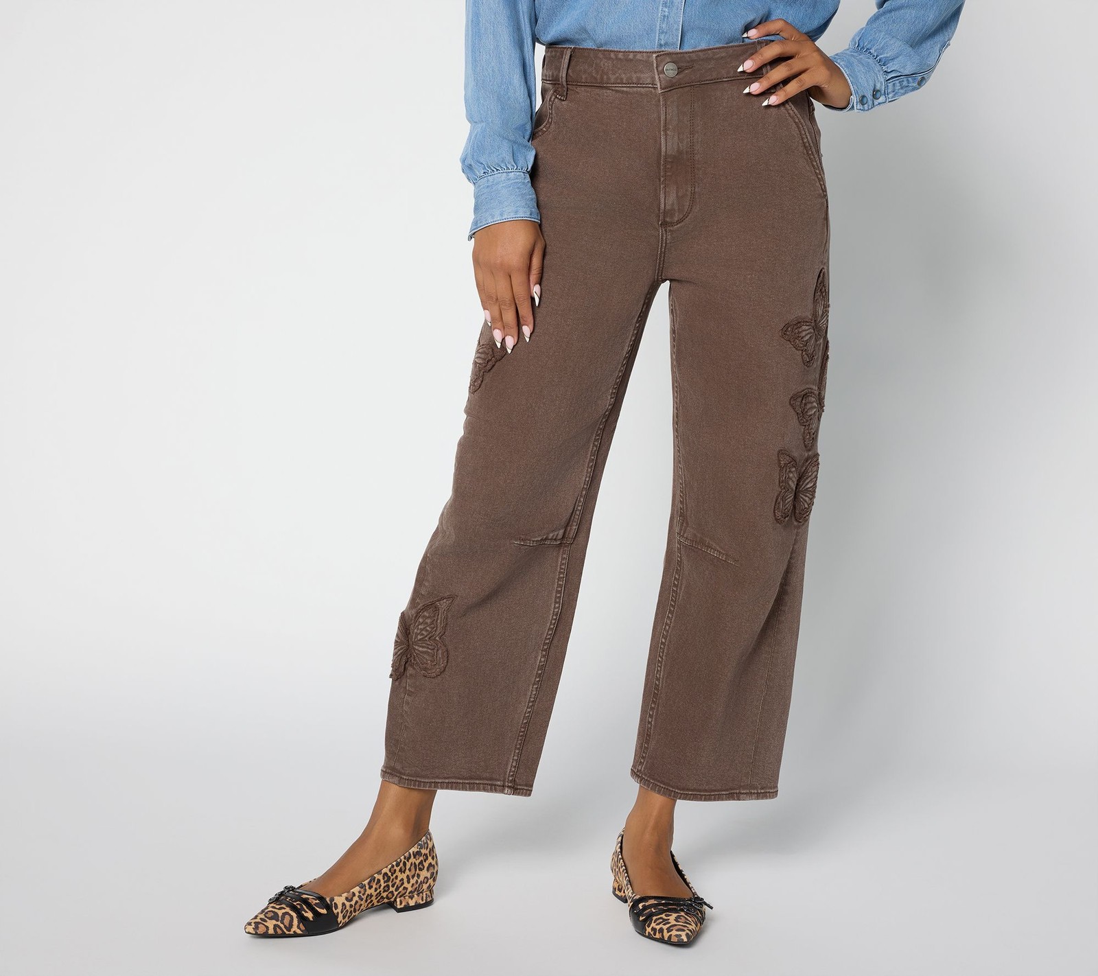 Liberare Women\'s Pants Sz 14 Drifod Jeans Barbie Barrel Brown A708747