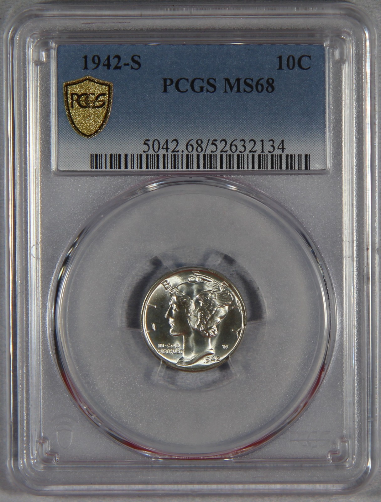 1942-S Mercury Dime PCGS MS68 10c