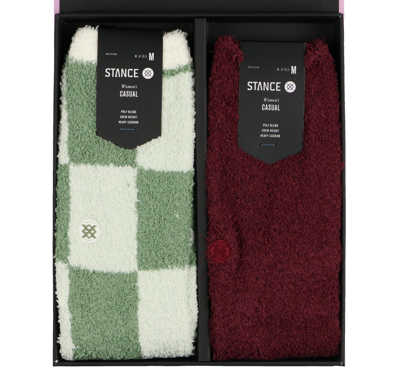 STANCE Women\'s Patchwork Cozy Crew Socks Box Set sz M Medium (8-10.5) Fuzzy