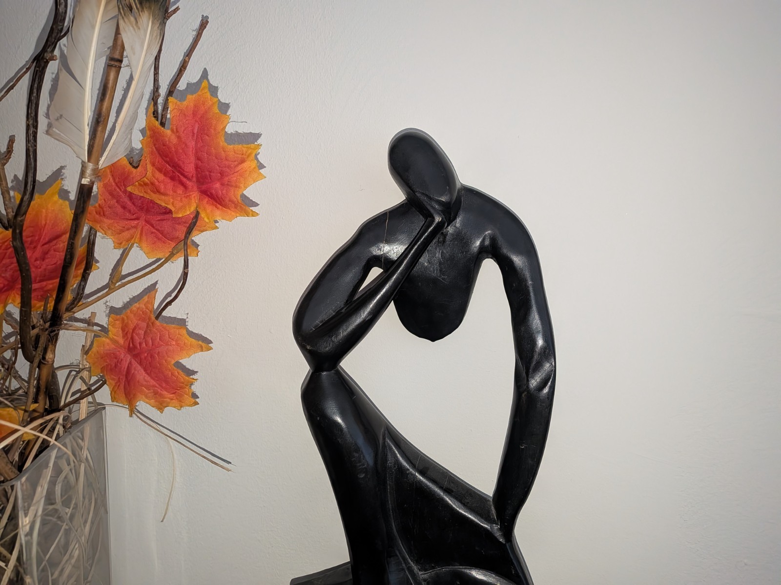 Wooden Hand Crafted Thinking Man Figure Hand Carved Ghanaian Sculpture 13 inches Wooden Hand Crafted Thinking Man Figure Hand Carved Ghanaian Sculpture 13 inches