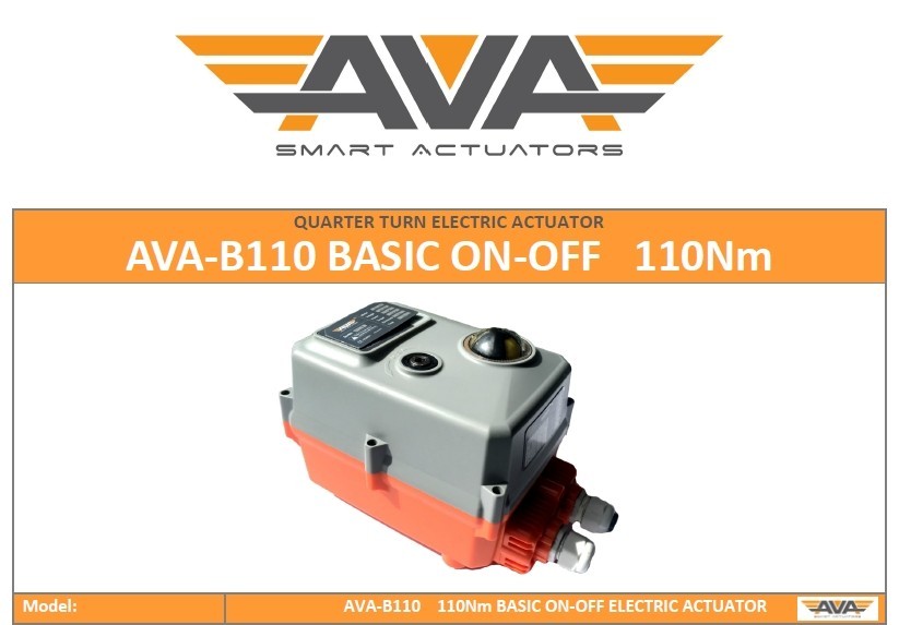 AVA Electric Actuator 95-265V AC/DC 110 NM ON/OFF FAIL-SAFE with 17 mm sq drive