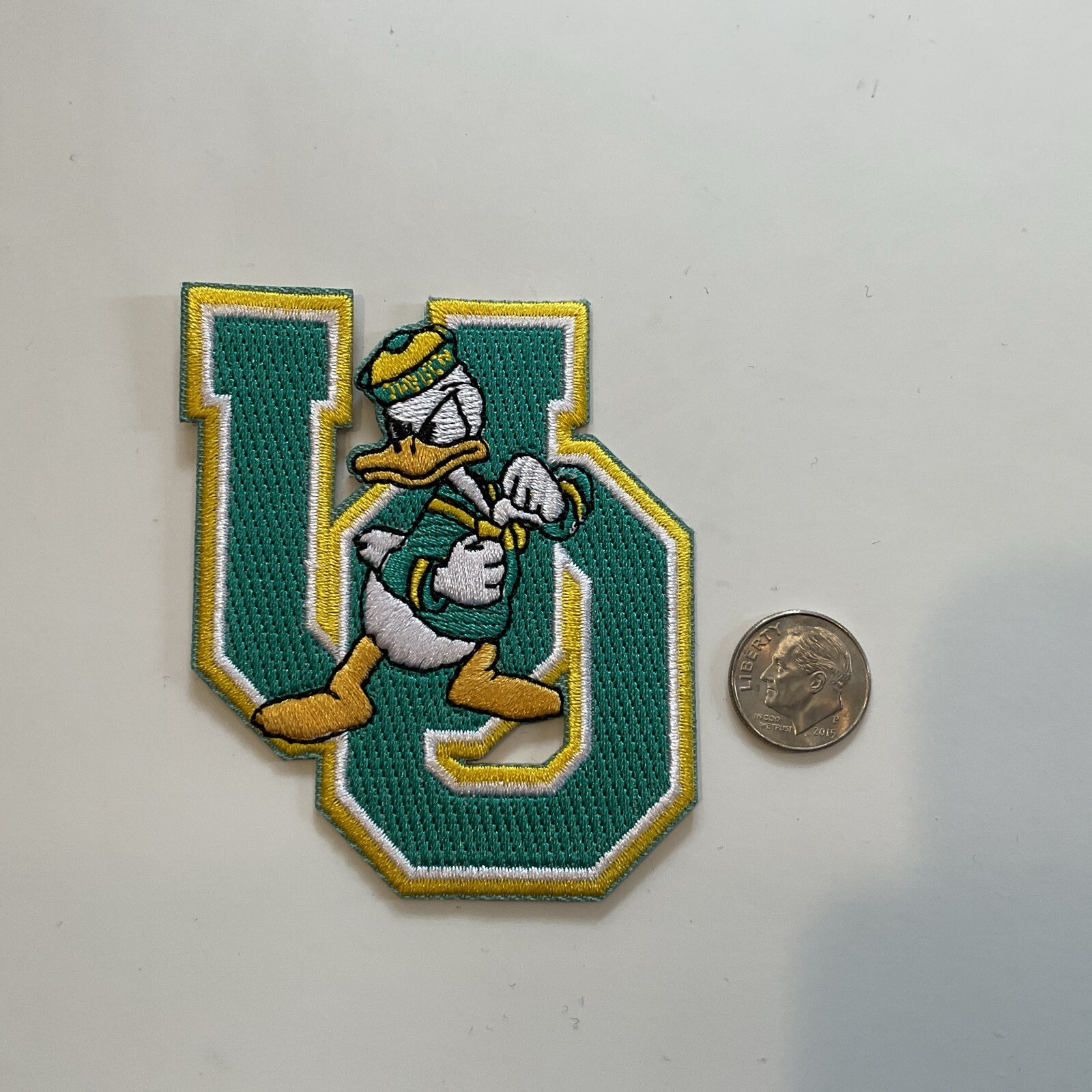 The University Of Oregon DUCKS Vintage Embroidered Iron On Patch 3” X 2” The University Of Oregon DUCKS Vintage Embroidered Iron On Patch 3” X 2”