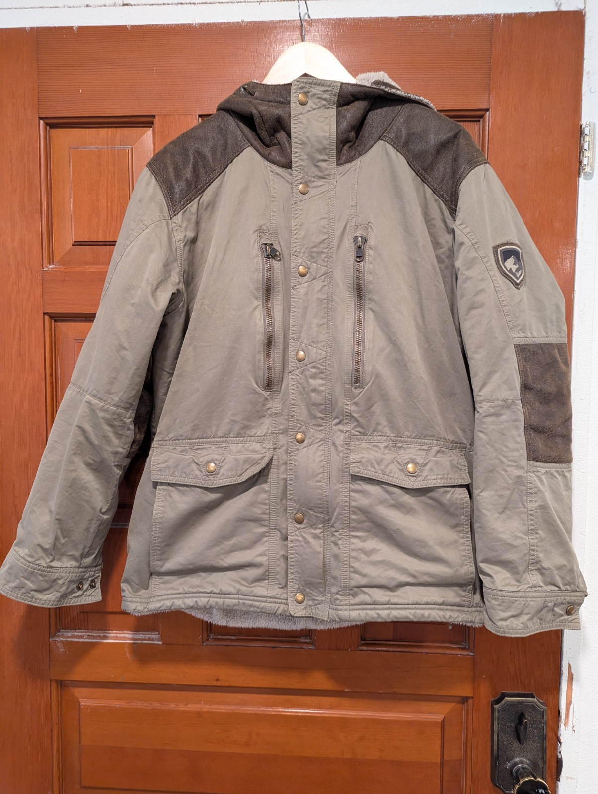 Kuhl Jacket Projekt Arktik Dark Khaki Men\'s Size Large Hooded Winter Coat