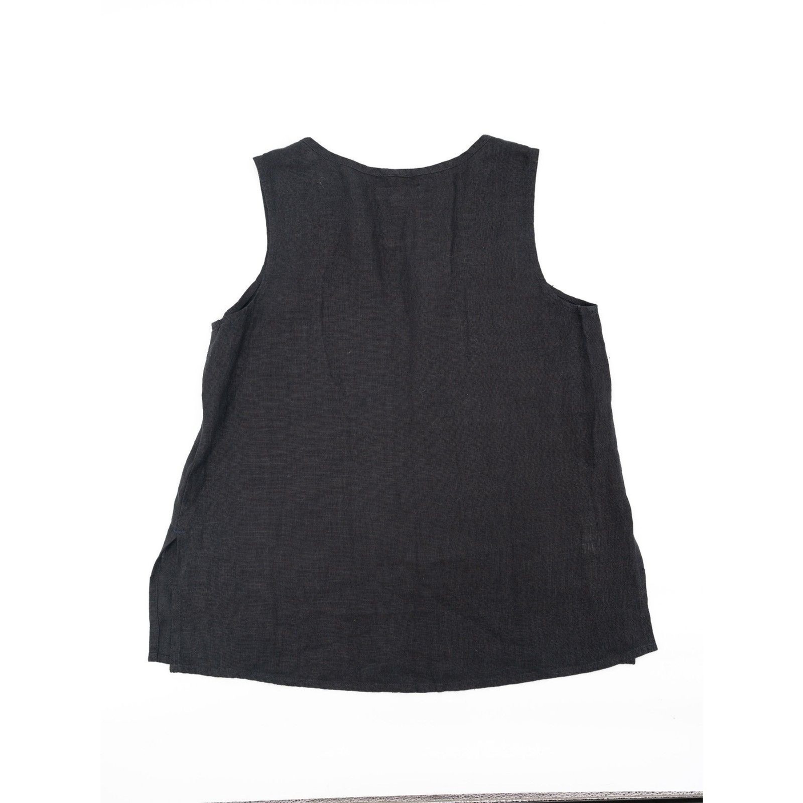 Flax Womens M NWT Tank Top Black Linen Oversized Tunic Tank Top Shirt