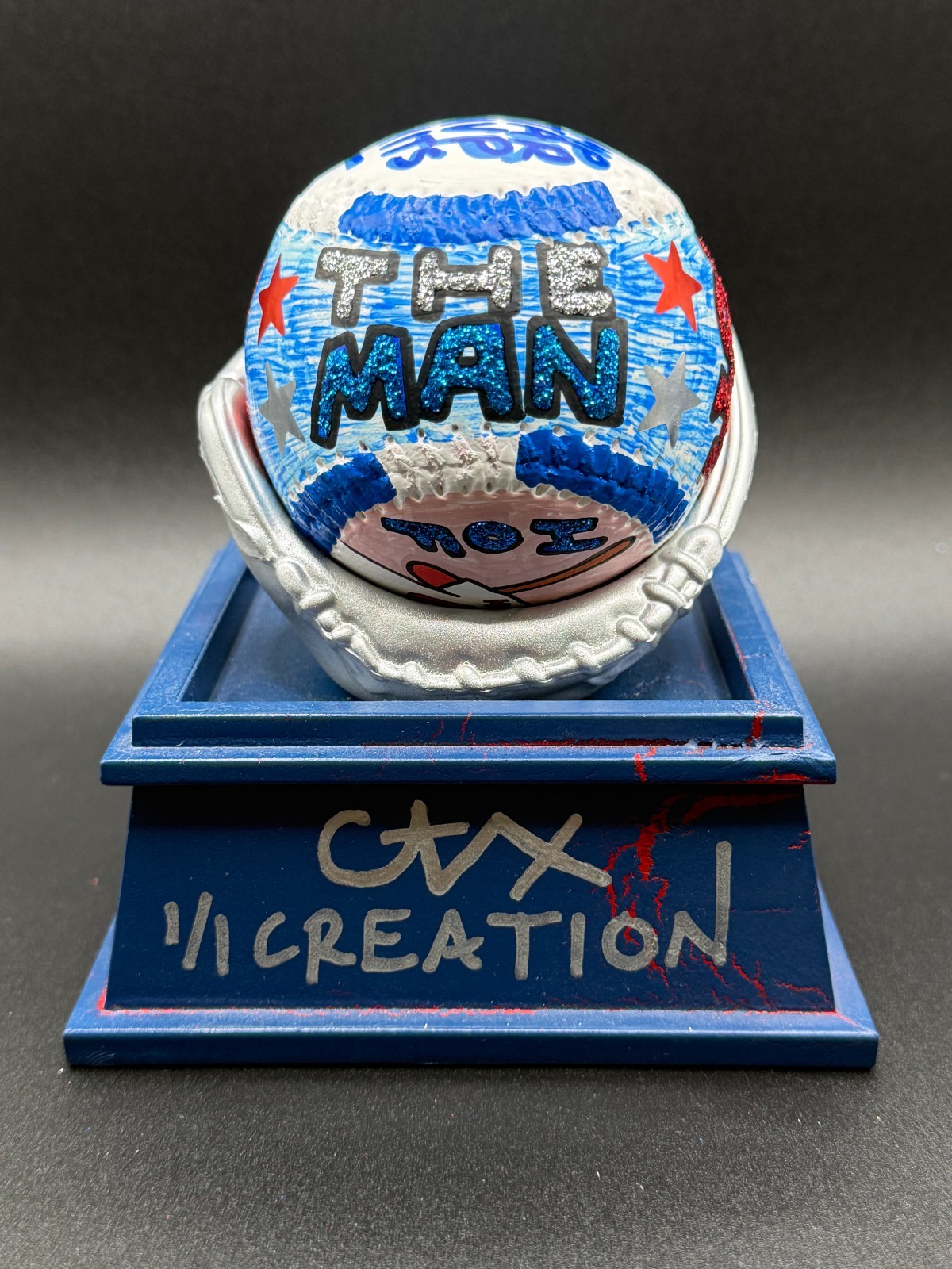Stan Musial Hand Painted 1/1 Pop Art Career Baseball CARTER X Auto CARDINALS