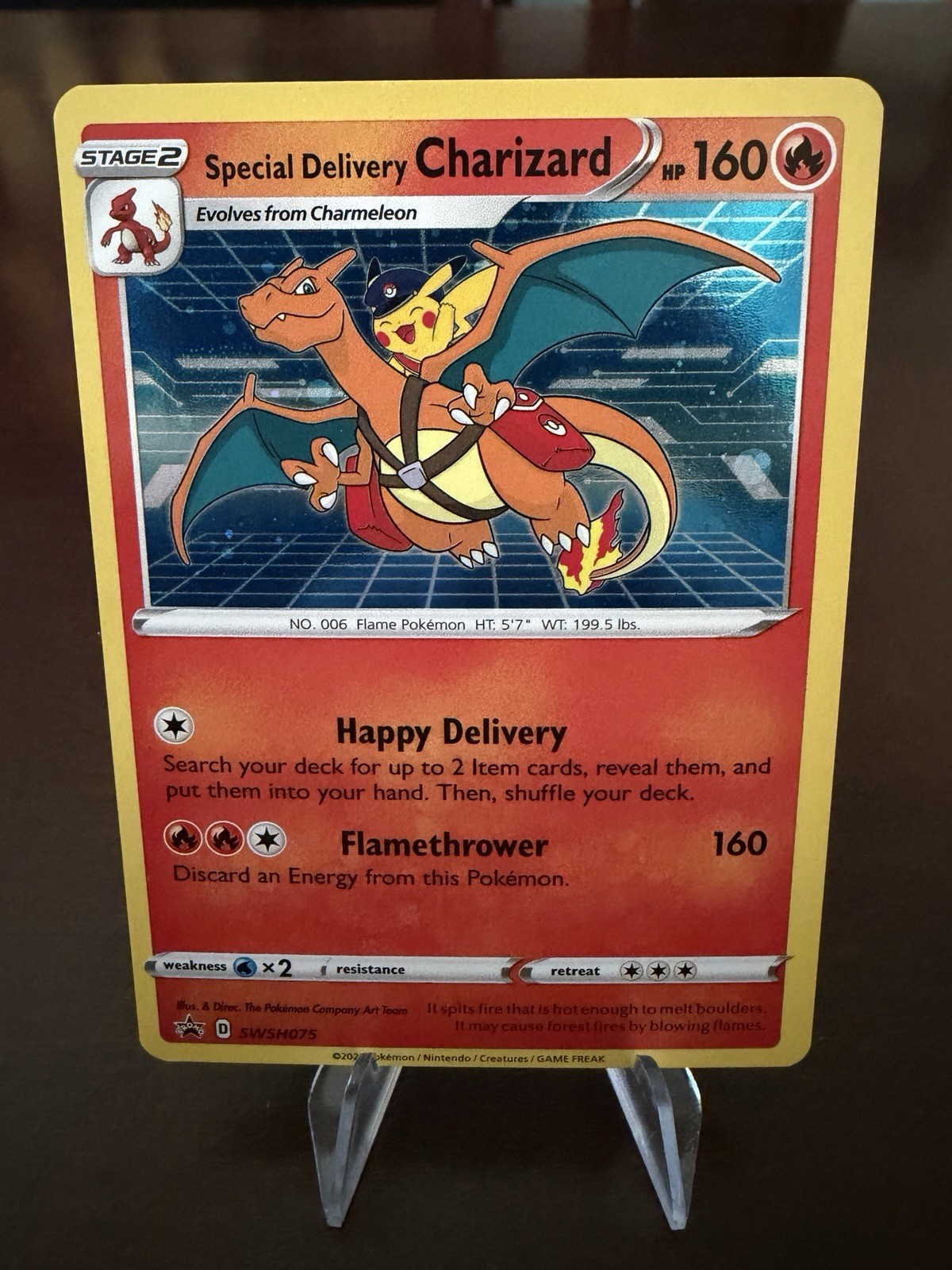 🌀 Special Delivery Charizard SWSH075 SWSH Promo Holo HD Mouth Swirl 🌀 🌀 Special Delivery Charizard SWSH075 SWSH Promo Holo HD Mouth Swirl 🌀