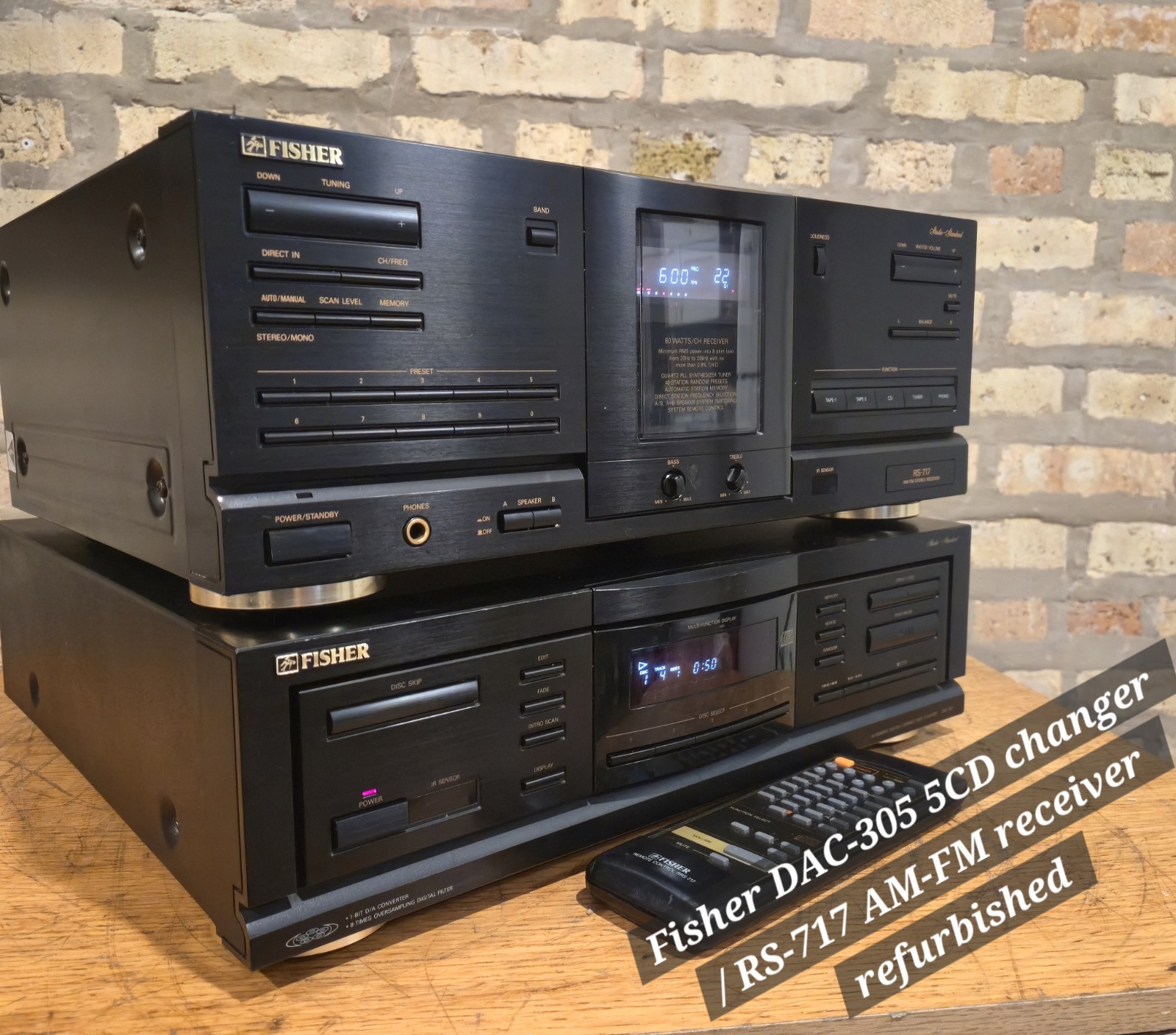Fisher Studio Standard DAC-503 CD Changer /RS-717 w/remote fully functional 