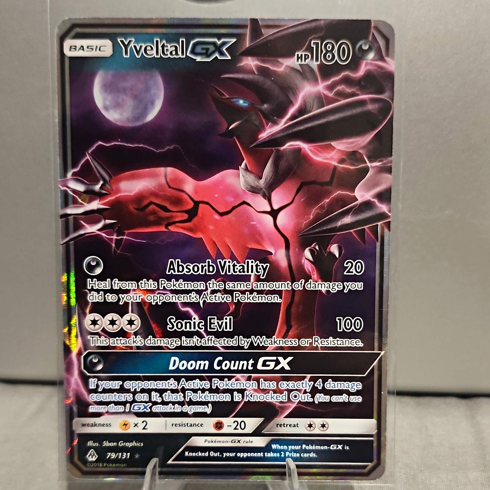 2018 Pokemon TCG Darkrai GX - Forbidden Light 79/131 Ultra Rare Holo NM 2018 Pokemon TCG Darkrai GX - Forbidden Light 79/131 Ultra Rare Holo NM