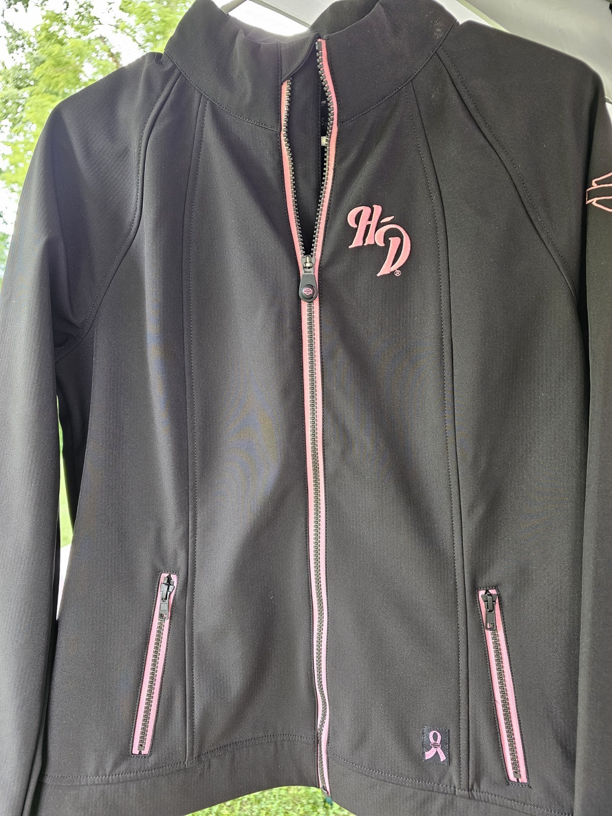  New Women\'s Harley Davidson Breast Cancer Awareness Light Riding Jacket Large