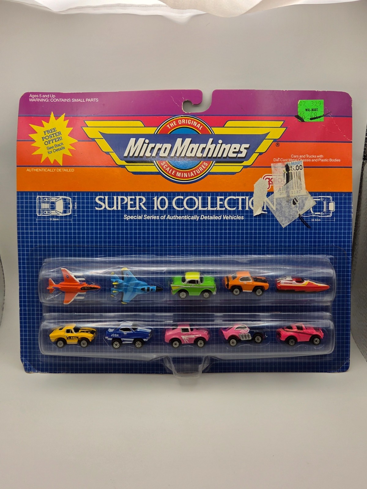 VTG 1988 Micro Machines Super 10 Collection (2 planes/1 boat/7 cars) New/Sealed