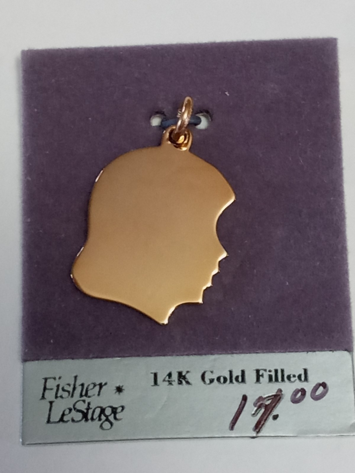 Fisher LeStage 14K GF Girl Head or Elco 12K Boy Charm Pendant CHOOSE 1 or MORE Fisher LeStage 14K GF Girl Head or Elco 12K Boy Charm Pendant CHOOSE 1 or MORE