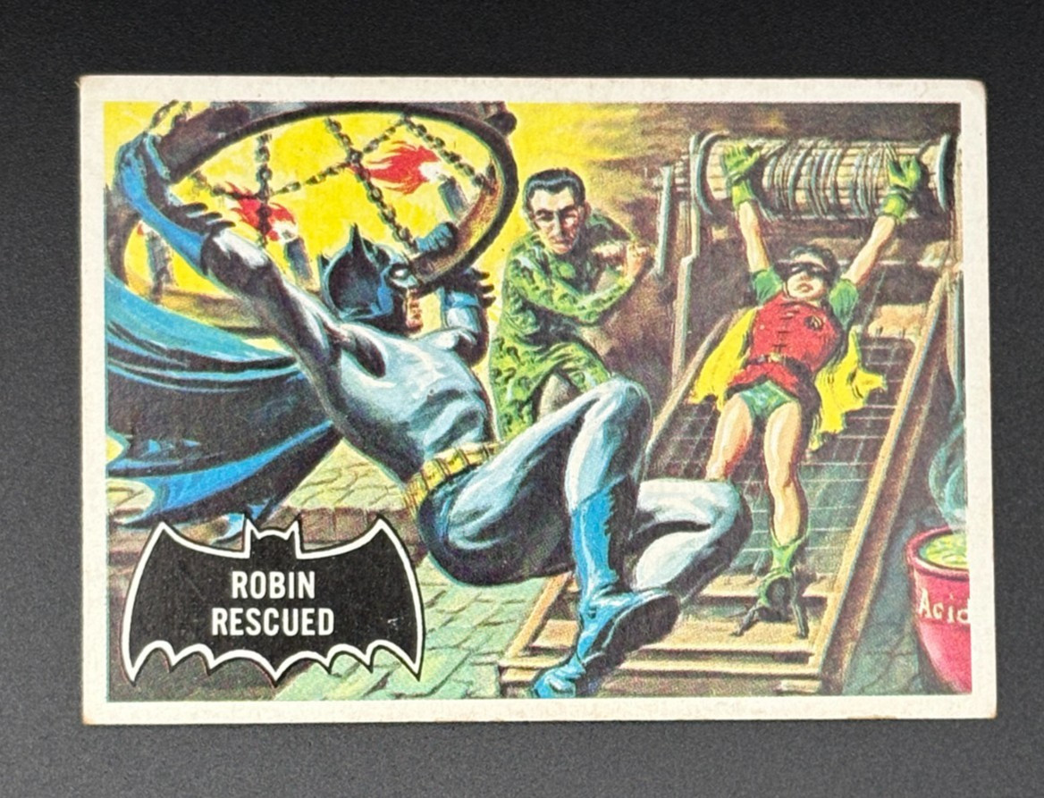 1966 Topps Batman Black Bat #38 Robin Rescued Joker Cat Woman Riddler Boy Wonder