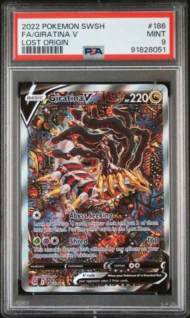 2022 POKEMON SWORD & SHIELD LOST ORIGIN #186 FULL ART/GIRATINA V PSA 9