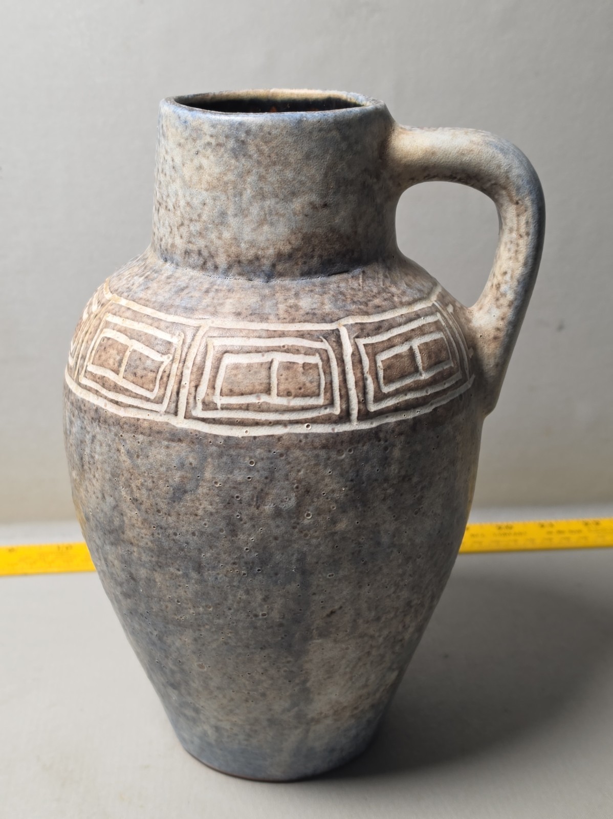 Mid Century Modern Pottery Vase Jug  Pitcher  10.5\
