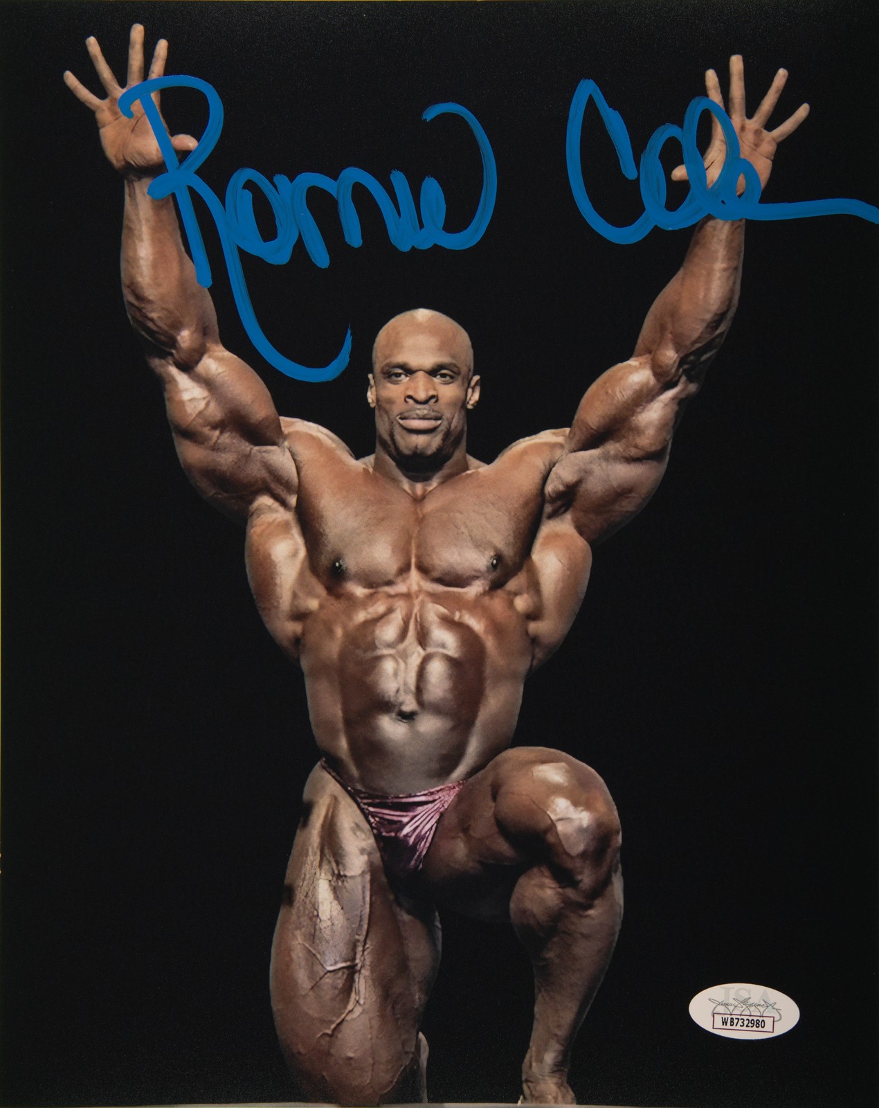 Ronnie Coleman Signed 8x10 Competition Pose JSA