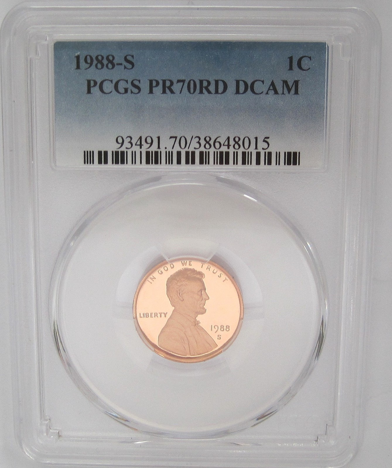 1988-S Lincoln Memorial Cent PCGS PR70 RD DEEP CAMEO RED HOT PROOF