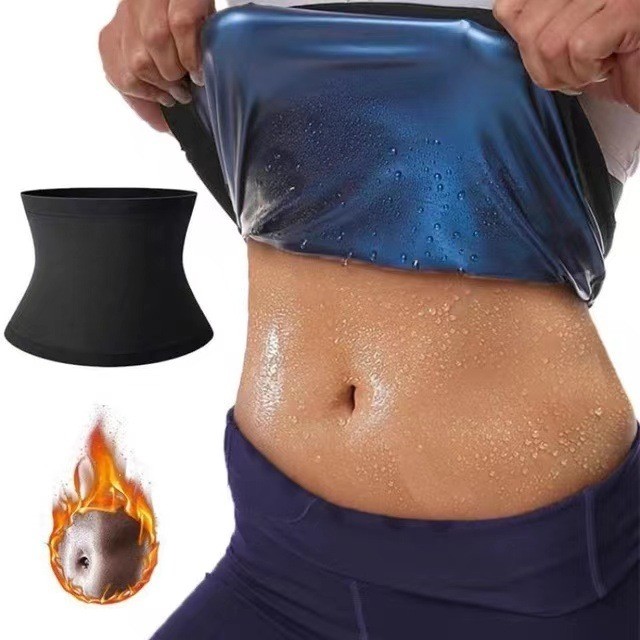 2Pcs Unisex Waist Trainer Sauna Belt Sweat Body Shaper Fat Burner Shapewear Band