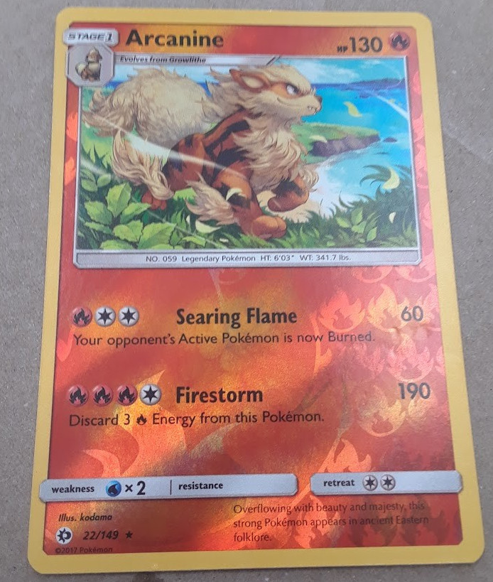 Arcanine 22/149 SM Base Set Reverse Holo Arcanine 22/149 SM Base Set Reverse Holo